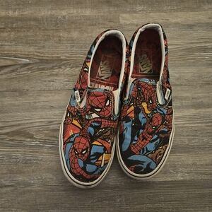 Vans Spider-Man Slip-On Shoes - Red and Blue